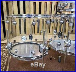 Used DW Design Series 6-Piece Clear Acrylic Drum Set 