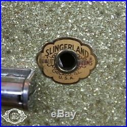 1 owner 1940s Slingerland Radio King drum set in gold sparkle 13-16-20-5.5x14