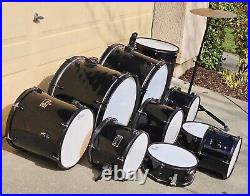 11-Piece Drum Set Used (2 Bass Drums, 2 Snares)