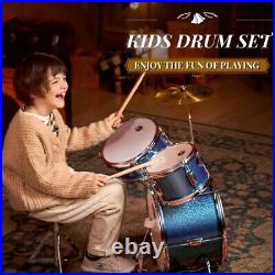 14 Drum Set for Kids, 3-Piece with Bass Tom Snare, Pedal and Two Pairs, Used
