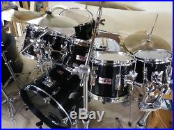 14 piece vintage Yamaha Custom Stage Drum Set with hardware & hard shell cases