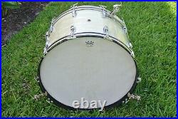 1950's WILLIAM F LUDWIG WFL 24 WHITE MARINE PEARL BASS DRUM for YOUR SET! S855