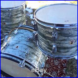 1960 Ludwig Trans (transition) badge 13/16/20 3pc drum set in Sky Blue Pearl