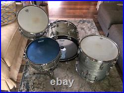 1960 Rogers Holiday Drum Set Steel Grey Ripple Pearl with Powertone Snare