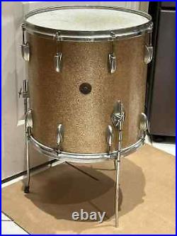 1960's GRETSCH 16 FLOOR TOM in CHAMPAGNE SPARKLE for YOUR DRUM SET! LOT K387