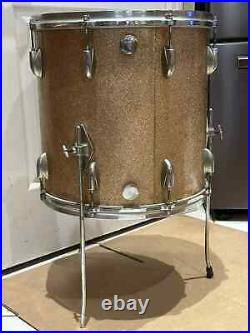 1960's GRETSCH 16 FLOOR TOM in CHAMPAGNE SPARKLE for YOUR DRUM SET! LOT K387