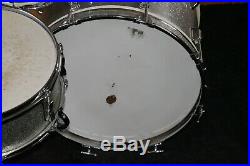 1960's Vintage 3 Piece Club Kit Silver Sparkle Drum Set MADE IN JAPAN