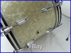 1960s Rogers White Pearl Drum Set With Snare