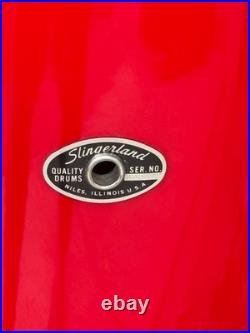 1960s Slingerland Red Drum Set 12 13 16 22 w Ludwig Throne Hardware