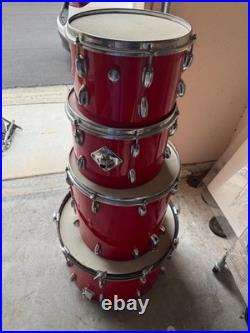 1960s Slingerland Red Drum Set 12 13 16 22 w Ludwig Throne Hardware