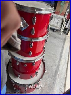 1960s Slingerland Red Drum Set 12 13 16 22 w Ludwig Throne Hardware