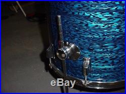 1960s vintage rogers holiday blue onyx 3 pc drum set