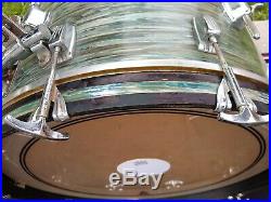 1961 LUDWIG BLUE OYSTER PEARL 3pc DRUM SET with EXTRAS