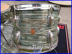 1961 LUDWIG BLUE OYSTER PEARL 3pc DRUM SET with EXTRAS