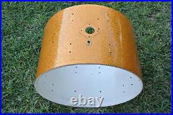 1964 Ludwig 22 GOLD SPARKLE BASS DRUM SHELL + BADGE for YOUR DRUM SET! LOT M498