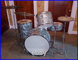 1964 Ludwig Sky Blue Pearl Super Classic Drum Set Hardware/cases Paiste Cymbals