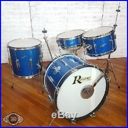 1964 Rogers Tower 4 pc vintage drum set kit 12-14-20-5x14 Sparkling Blue Pearl
