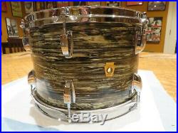 1965 Ludwig Black Oyster Pearl Vintage Drum Set VG Condtion (NO CYMBALS)