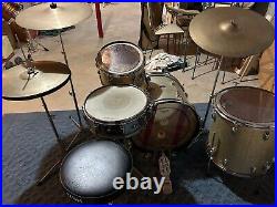 1965 Slingerland Drum Set Kit, silver sparkle finish, 20x14, 13x9, 16x16