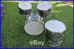 1966/67 Ludwig Drum Co. CLASSIC 22/12/13/16 DRUM SET in BLACK OYSTER PEARL! #E99