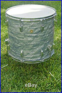 1966 Ludwig 18 CLASSIC 3-PLY SKY BLUE PEARL FLOOR TOM for YOUR DRUM SET! #G52
