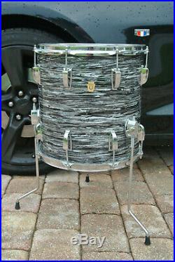 1966 Ludwig CLASSIC 14 BLACK OYSTER PEARL FLOOR TOM for YOUR DRUM SET! #Z699