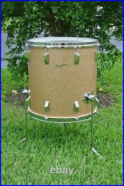 1966 Rogers 16 HOLIDAY FLOOR TOM in CHAMPAGNE SPARKLE for YOUR DRUM SET! S489