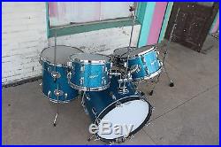 1966 Vintage Rogers Holiday 5 Piece Drumset Blue Sparkle Cleveland Ohio