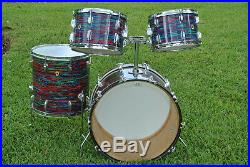 1968 Ludwig Drum Co. CLASSIC 22/12/13/16 DRUM SET in PSYCHEDELIC RED! LOT #E74