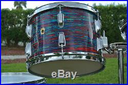 1968 Ludwig Drum Co. CLASSIC 22/12/13/16 DRUM SET in PSYCHEDELIC RED! LOT #E74