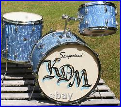 1969-71 Slingerland 13, 16, 22 in Blue Satin Flame