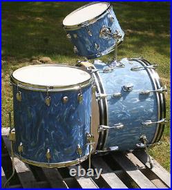 1969-71 Slingerland 13, 16, 22 in Blue Satin Flame