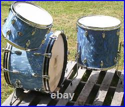 1969-71 Slingerland 13, 16, 22 in Blue Satin Flame