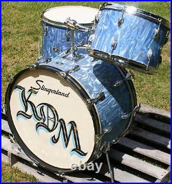 1969-71 Slingerland 13, 16, 22 in Blue Satin Flame