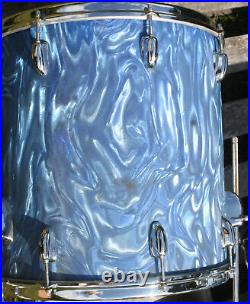 1969-71 Slingerland 13, 16, 22 in Blue Satin Flame