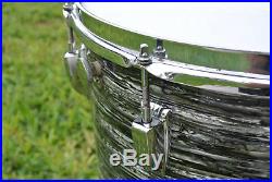 1969 Ludwig CLASSIC 16 BLACK OYSTER PEARL FLOOR TOM fr YOUR RINGO DRUM SET D747