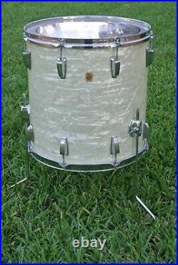 1969 Ludwig CLASSIC 16 WHITE MARINE PEARL WMP FLOOR TOM for YOUR DRUM SET! S514