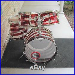 1970 Ludwig Vistalite Pattern C. Candy Cane drum set. Rare. VG