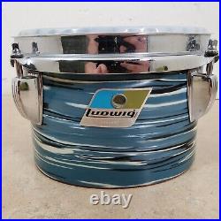 1970'S LUDWIG BLUE OYSTER PEARL Double Headed Octaplus 12 Piece Drum Set Kit