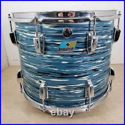 1970'S LUDWIG BLUE OYSTER PEARL Double Headed Octaplus 12 Piece Drum Set Kit