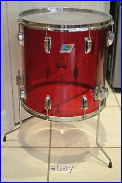 1970's LUDWIG 16 CLASSIC RED VISTALITE FLOOR TOM for YOUR DRUM SET! LOT #G266