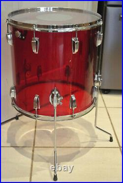 1970's LUDWIG 16 CLASSIC RED VISTALITE FLOOR TOM for YOUR DRUM SET! LOT #G266