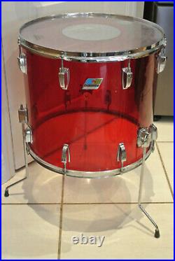 1970's LUDWIG 18 CLASSIC RED VISTALITE FLOOR TOM for YOUR DRUM SET! LOT #G267