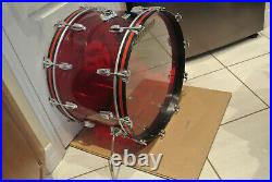 1970's LUDWIG 24 CLASSIC RED VISTALITE BASS DRUM for YOUR DRUM SET! LOT #F702