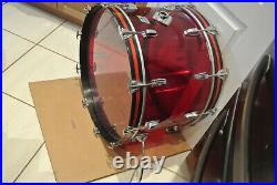 1970's LUDWIG 24 CLASSIC RED VISTALITE BASS DRUM for YOUR DRUM SET! LOT #F702