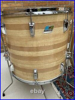 1970's LUDWIG Butcher Block Drum Set 13/14/18/24 3 Ply Clear Maple Interior EXCD