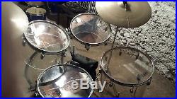 1970's Ludwig Clear Vistalite 4 Piece Drum set w badges all parts SHIPPING EXTRA