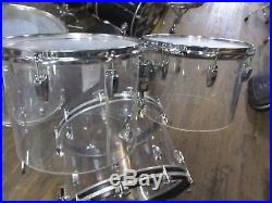 1970's Ludwig Clear Vistalite 4 Piece Drumset