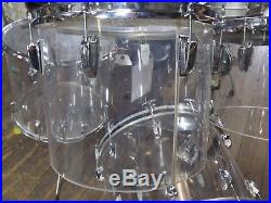 1970's Ludwig Clear Vistalite 4 Piece Drumset