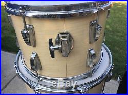 1970's Ludwig Maple Cortex 22-13-16 Blue Olive Badge Drum Set